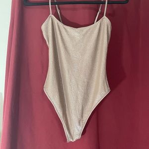NWT Skims Shimmer Cami Thong Bodysuit - Umber - S